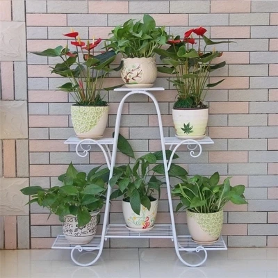

European style multi storey flower rack green balcony living room flower pots