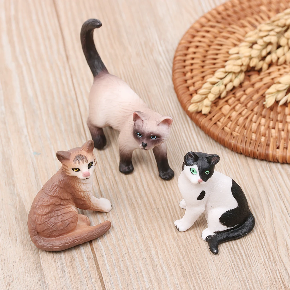 Decor Fairy Garden Miniature Cat Simulation Animal Neko Figurine Mini Pet Model 