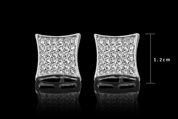 2017 Por Hip Hop Bling Crystal Stud Earring Brand Geometric 2017 Por Hip Hop Bling Crystal Stud Earring Brand Geometric Imitation Silver Color Earrings For Men Dress Freeshipping 13mm In From