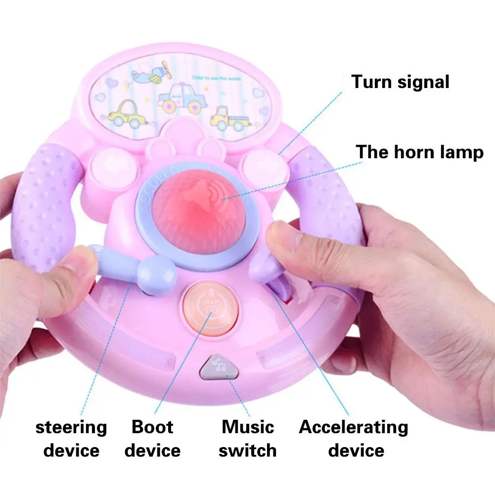 Милый имитирующий руль, Ранняя развивающая музыкальная игрушка для От 0 до 1 года, детское моделирование, рулевое колесо, игрушка для