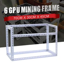 DIY Steel Stackable Miner Frame Case 6GPU Mining Rig Frame 70cm*30cm*45cm for Bitcoin BTC Mining Crypto Machine White