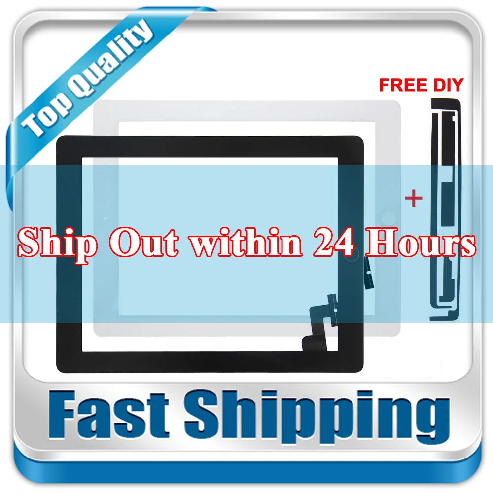 Nuovo Per Ipad 2 A1376 A1395 A1396 A1397 Sostituzione Touch Screen Digitizer Con Pulsante Home Nero Bianco