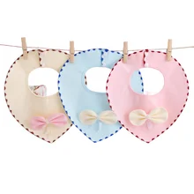 Из 2 предметов органического хлопка милые детские нагрудники бандана непромокаемые детские нагрудники лук мальчики девочки Слюна полотенца нагрудники для новорожденных отрыжка аксессуары для малышей