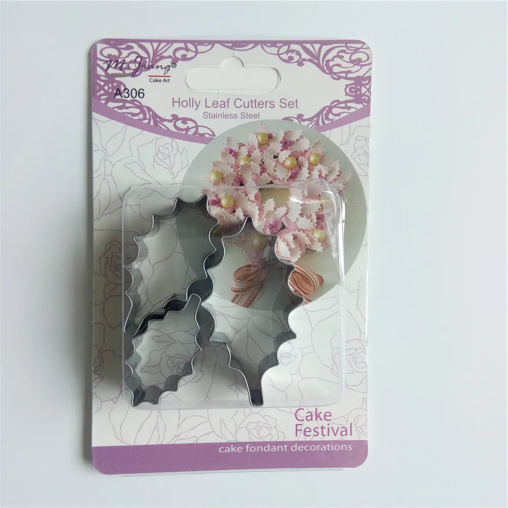 Mijiang Holly Leaf Cutters Set Cheap Fondant Cake Decorating Tools