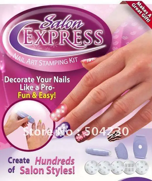 Новый набор для дизайна ногтей Salon Express штамповки ТВ хит продаж пластина