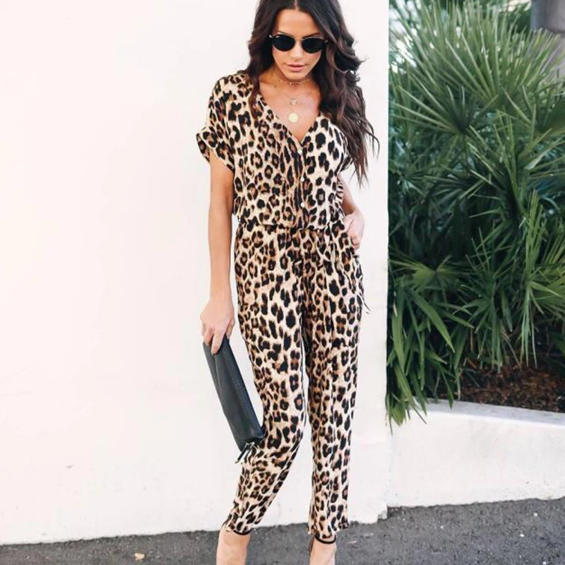 Paris Girl Sexy Ladies Fashion Leopard Jumpsuit Spring New Temperament Commute Fit Comfort Jumpsuit Paris Girl Sexy Ladies Fashion Leopard Jumpsuit Spring New Temperament Commute Fit Comfort Jumpsuit