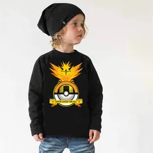 2016 Pokemon Go Team Shirts Long Sleeve Tops T-shirts Kids Boys T-Shirt Cartoon Spring Autumn Summer Tee Shirt 3T-6T