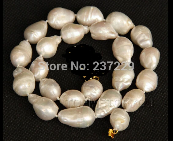 

Wholesale price FREE SHIPPING^^^^^18" 23mm white Reborn keshi pearls necklace