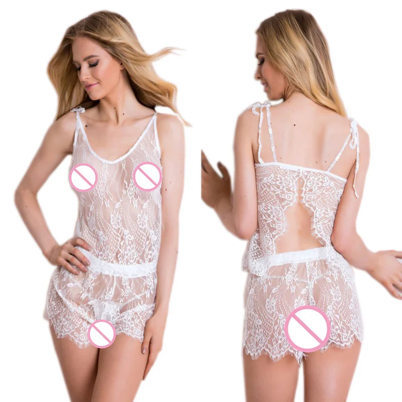 800px x 800px - Sexy Erotic Underwear Hot Sexy Lingerie Plus Size XXL White Lace  Transparent Backless Nightwear Porn Sexy Babydoll Sleepwear