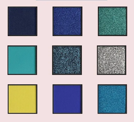 Новое поступление очаровательные блестящие алмазные тени для век 9 цветов Палитра Макияж Палитра матовая Мерцающая пигментированная топаз рубиновые тени для век - Цвет: sapphire