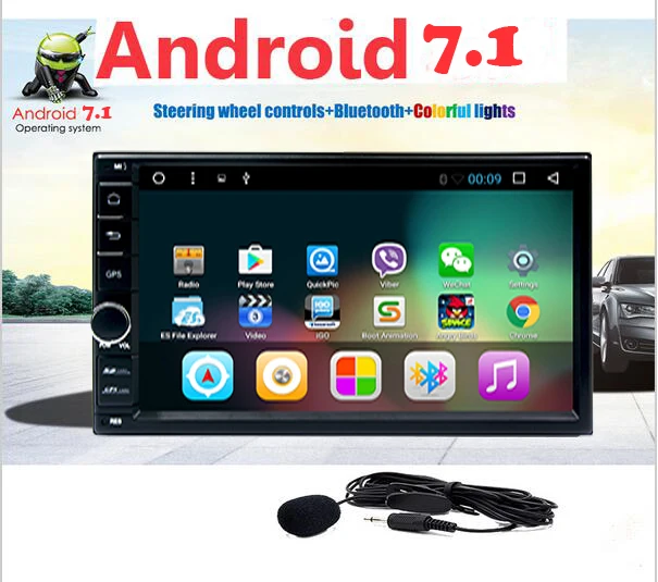 Универсальный 2 din Android 7 1 автомобильный стерео mp4 mp5 плеер GPS 16 Гб четырехъядерный