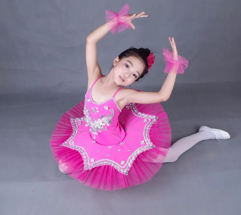 Профессиональное танцевальное платье-пачка для девочек; Детский костюм-пачка с блестками и белым Лебединым озером; балетная одежда для детей; платье для балета