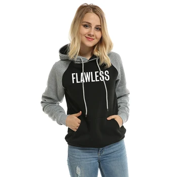 

Female Sweatshirt 2019 Autumn Winter Raglan Hoody Brand Clothing Letter Print FLAWLESS Casual Women's Sportswear Quality Hot