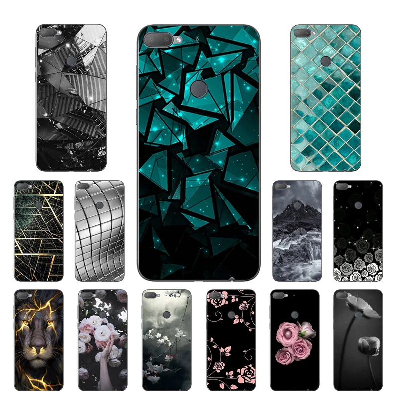 6.0inch for HTC Desire 12 Plus Clear Silicon 12+ Full Protective Shell Triangle Printing Luxury TPU Phone Case |