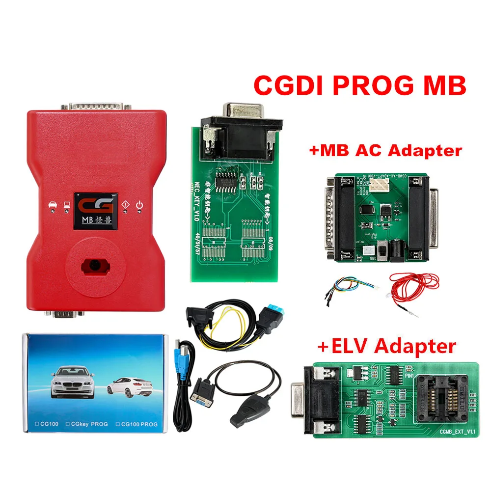 Полный CGDI Prog MB для Benz Авто ключ программист AC ELV адаптер симулятор CGDI Pro OBDII ключ транспондер добавить новые ключи 360 жетонов