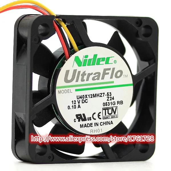 

Brand new 40*40*10mm 4cm fan U40X12MHZ7-53 12V 0.10A large air flow fan 3wires ~