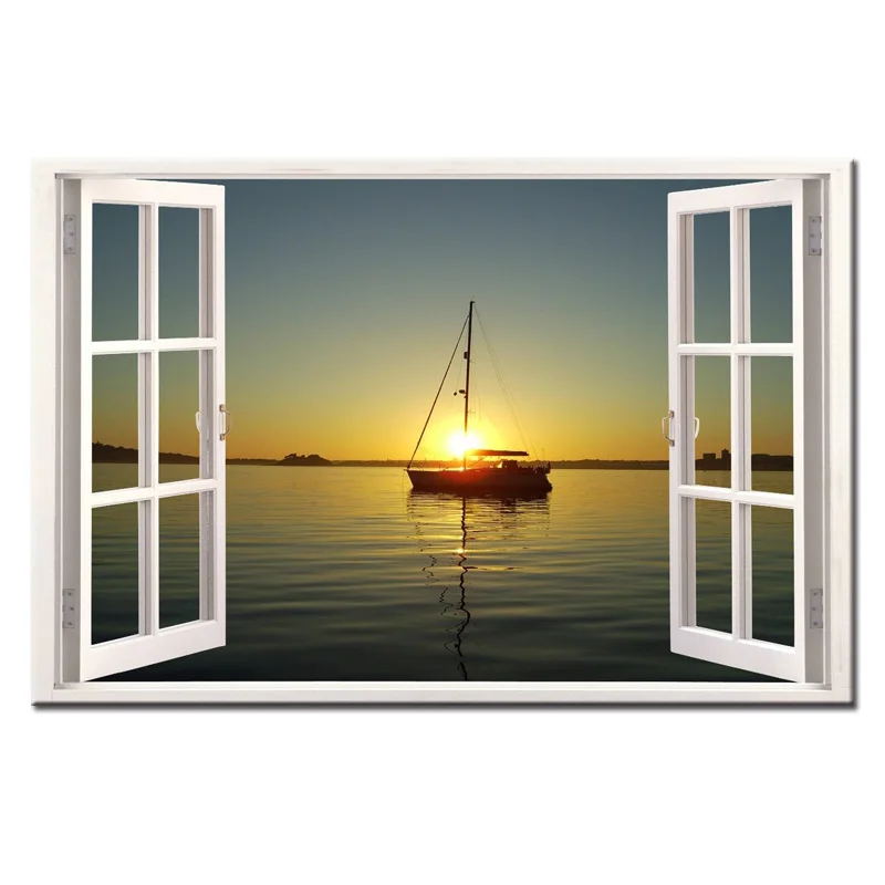 

Large Canvas Painting Pictures Sea bright moon poster Wall Pictures for Living Room Print Paintings Home Decor Canvas Framed