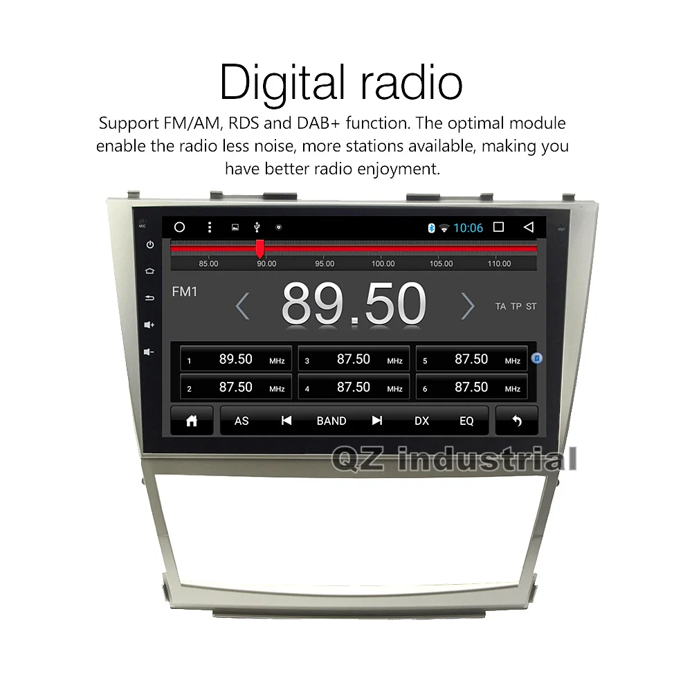 Clearance QZ industrial HD 10.1" 2.5D IPS 8core Android 8.1 T8 for Toyota Camry 40 2006-2011 car dvd player with GPS 4G WIFI Radio RDS BT 2