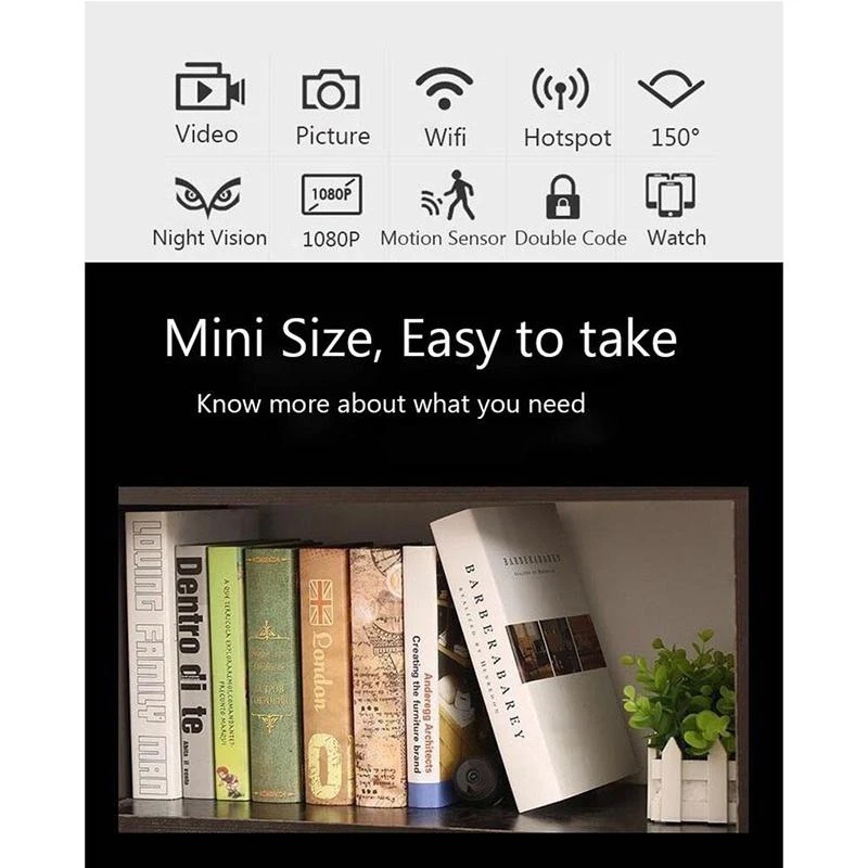 Мини IP камера беспроводной Wi Fi HD 1080 P домашняя безопасности ночного видения