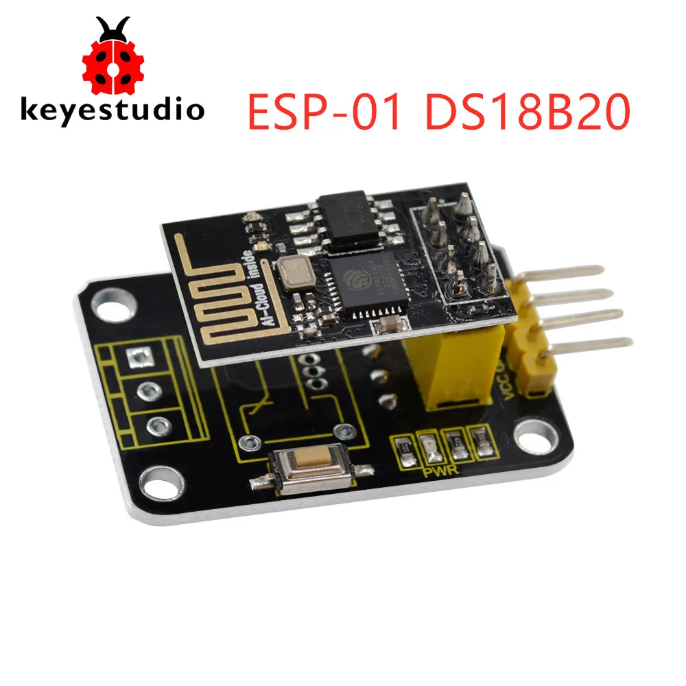Keyestudio ESP 01 DS18B20 температурный модуль + 8266 WIFI для Arduino UNO R3|Аксессуары