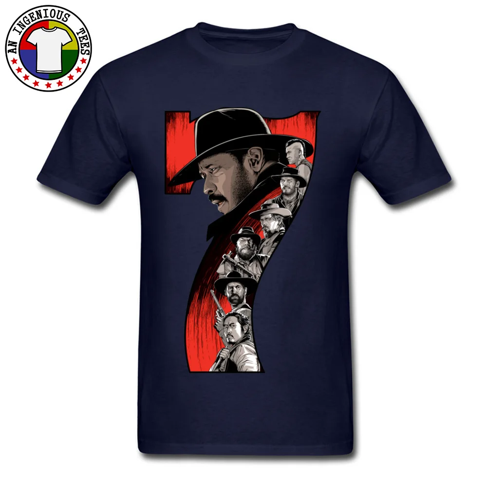 The Magnificent Seven -3304 Normal Summer/Fall Pure Cotton O Neck Boy Tops Shirt Group T Shirt Graphic Short Sleeve T Shirts The Magnificent Seven -3304 navy