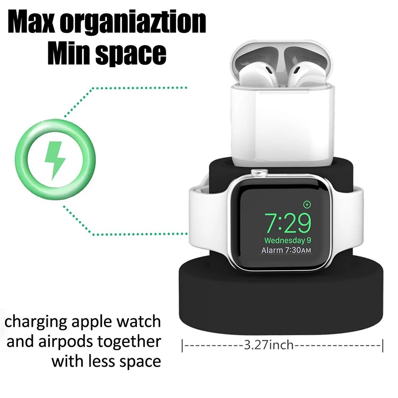Силиконовый держатель Fivetech 2 в 1 для Apple Watch/Airpods зарядная подставка Watch серии 4/2/1