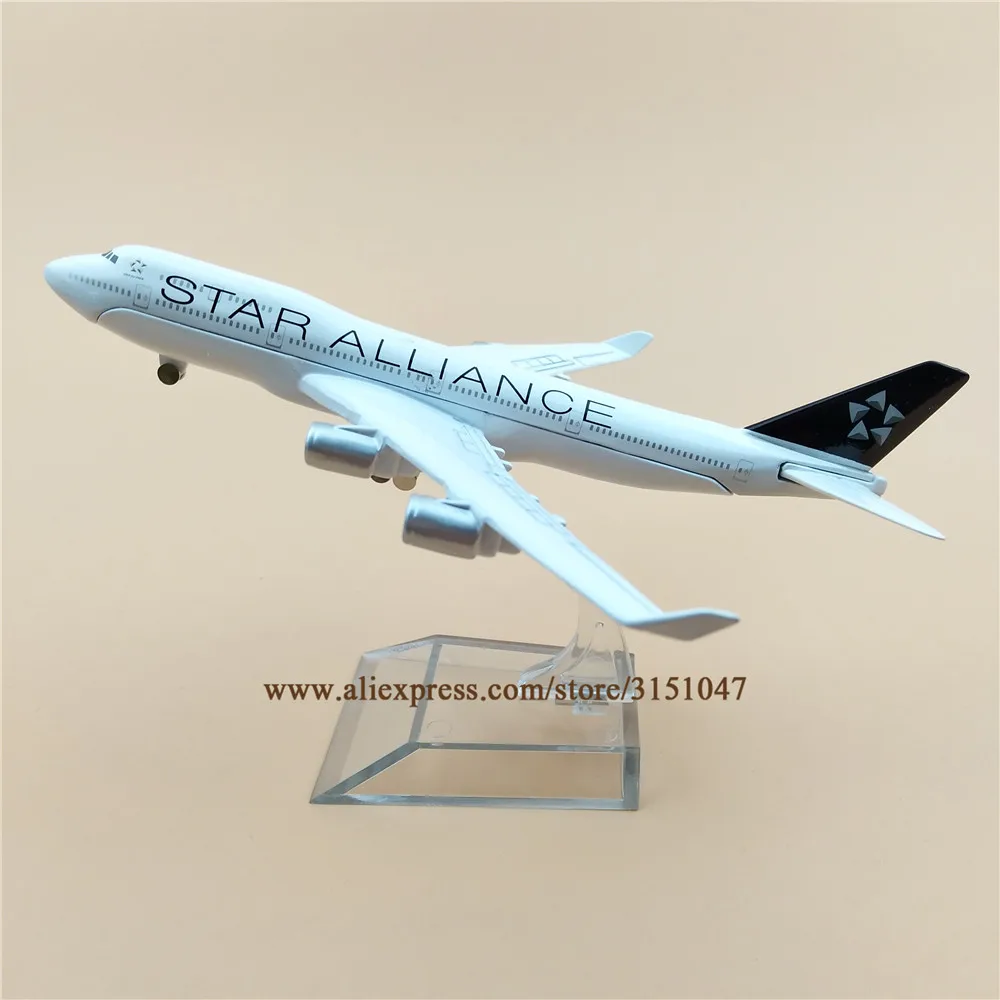 

16cm Alloy Metal Airplane Model Air Star Alliance Airlines B747 400 Boeing 747 Airways Plane Model W Wheels Aircraft Gift