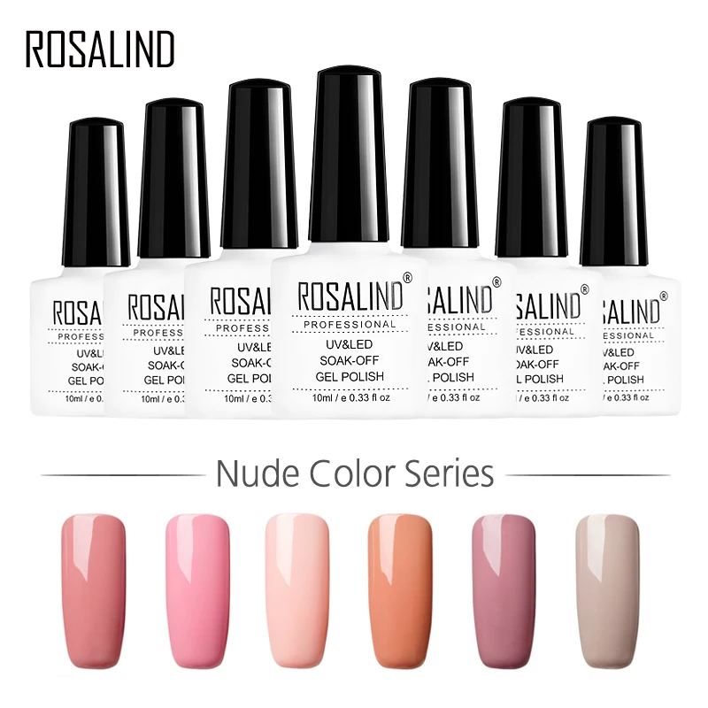 

ROSALIND Gel 1S 10ML Nude Color Series Gel Nail Polish Primer Varnish UV LED Soak Off Gel Lacquer Base Top Art Of Nail Manicure