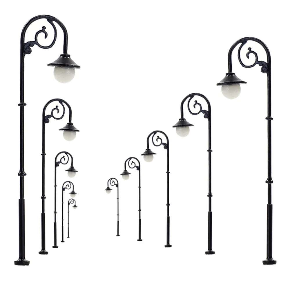 

Evemodel LYM58 10pcs Warm White Model Train HO Scale 1:87 Street Lights Lamp Post LEDs Single Head
