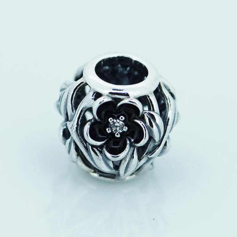 

CKK Beads Mystic Floral Charm Fits Pandora Bracelet Authentic 925 Sterling Silver Charms Original Beads for Jewelry Making