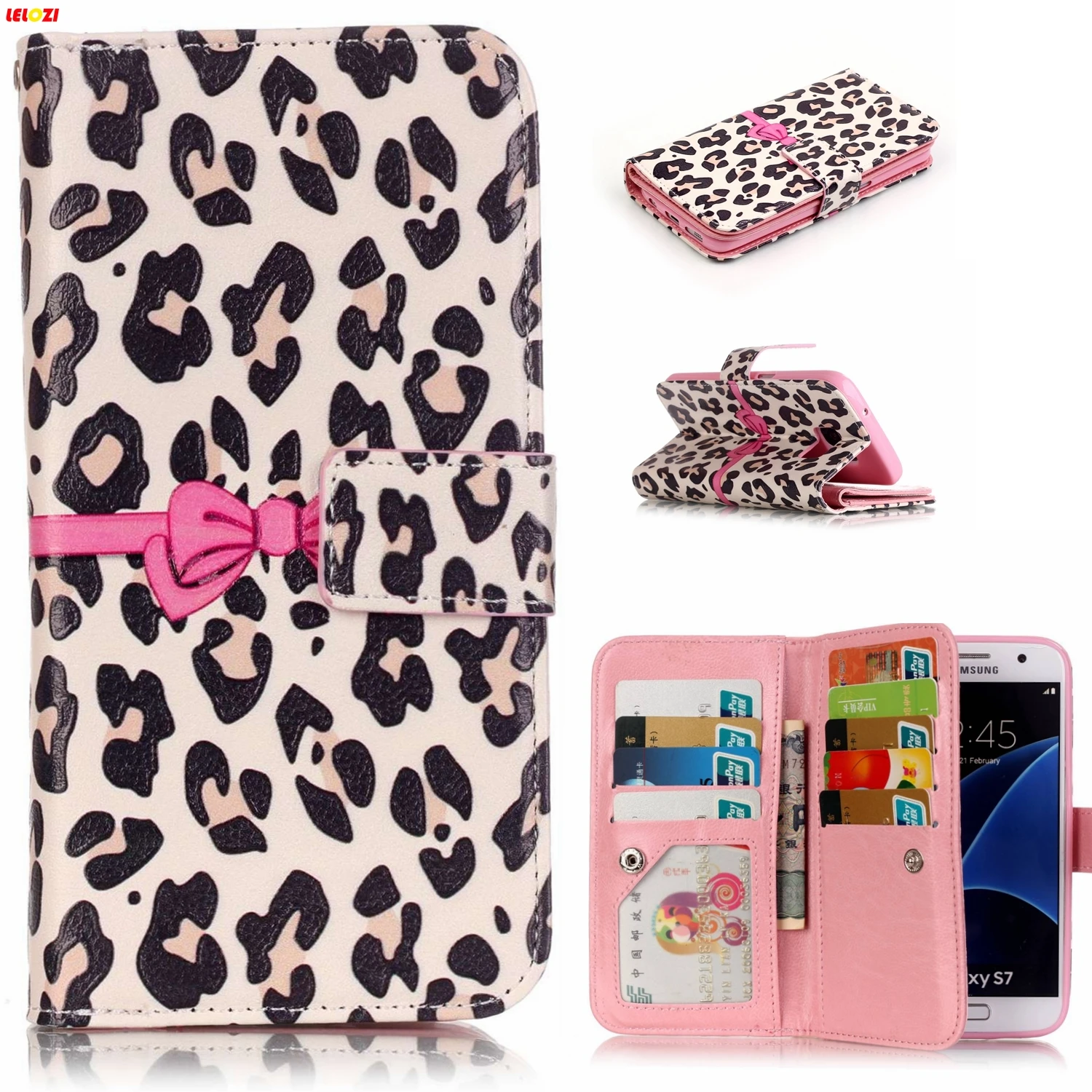 LELOZI S7 Edge Phone Cases 9 Card Holder Wallet Cases For Samsung