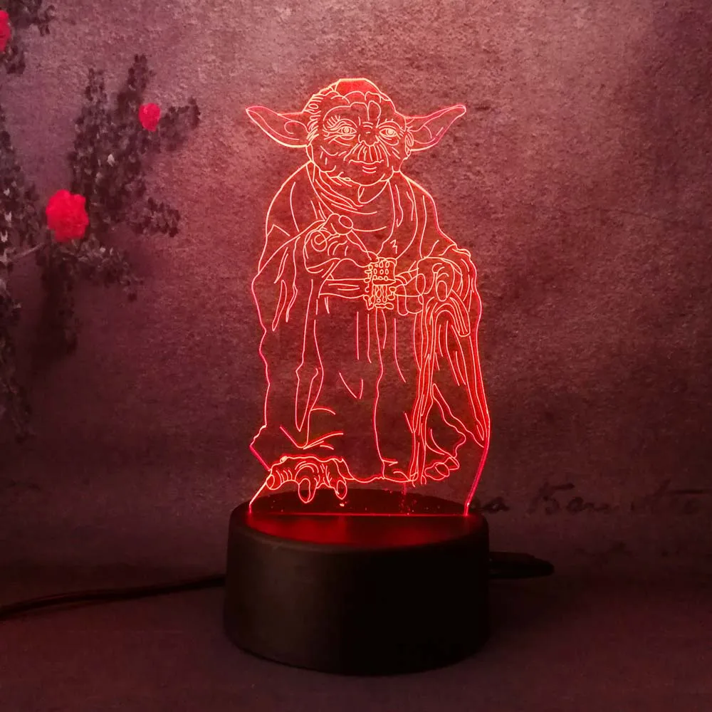 

Star Wars 3d Bulbing Lamp Led Master Yoda Leader Vision Atmosphere Night Light Child Kids Bedroom Home Decor Birthday Xmas Gifts