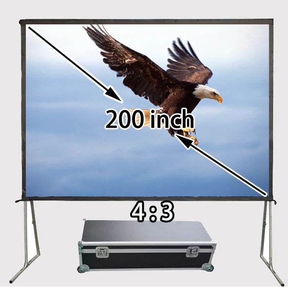 High Quality 200 Inch Wall Stand Fast Folded Front Projector Screen
