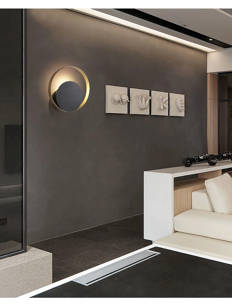 Moderno e Minimalista Luz de Parede Nordic Personalidade Criativa Sala Estar Redondo Corredor Quarto Lâmpada Cabeceira Parede 5 Cheap Luminárias de parede