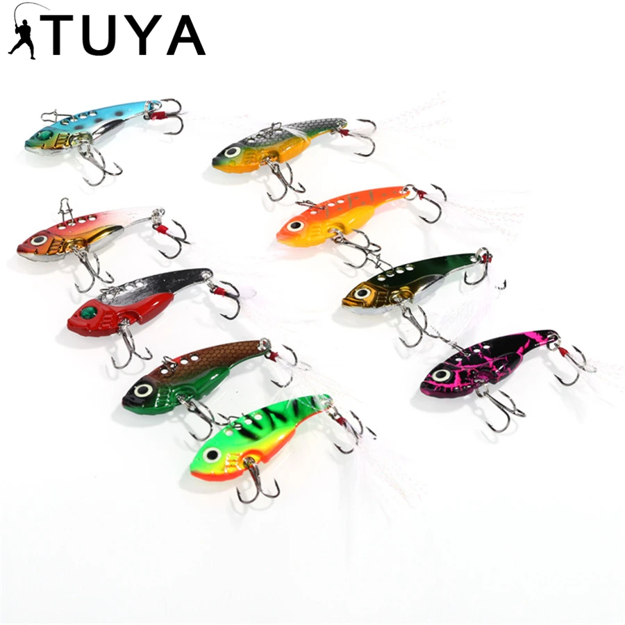  9 pcs/lot 12g VIB metal Fishing Lure Zinc Alloy vibration artificial Baits Hard sinking wire lure S