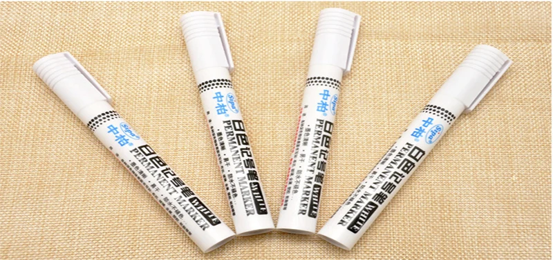 Álcool à Base de Tinta Canetas de Marcador Permanentes para Pneu de Carro de Vidro Pano de Borracha do Metal Pces Branca Escritório Uso 10 Cor 3mm 4 base de tinta canetas de marcador permanentes