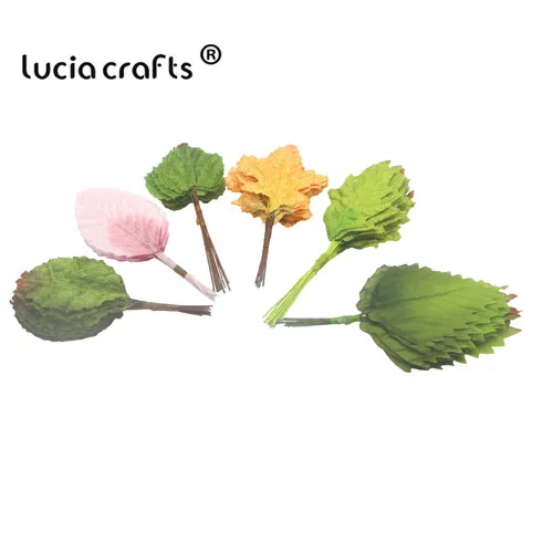 Lucia crafts, 24 шт./72 шт., искусственные листья, цветы, сделай сам, для дома, вечерние, венки, Свадебный декор, скрапбукинг, ремесло, искусственный цветок A0706 - Цвет: Mixed  72pcs