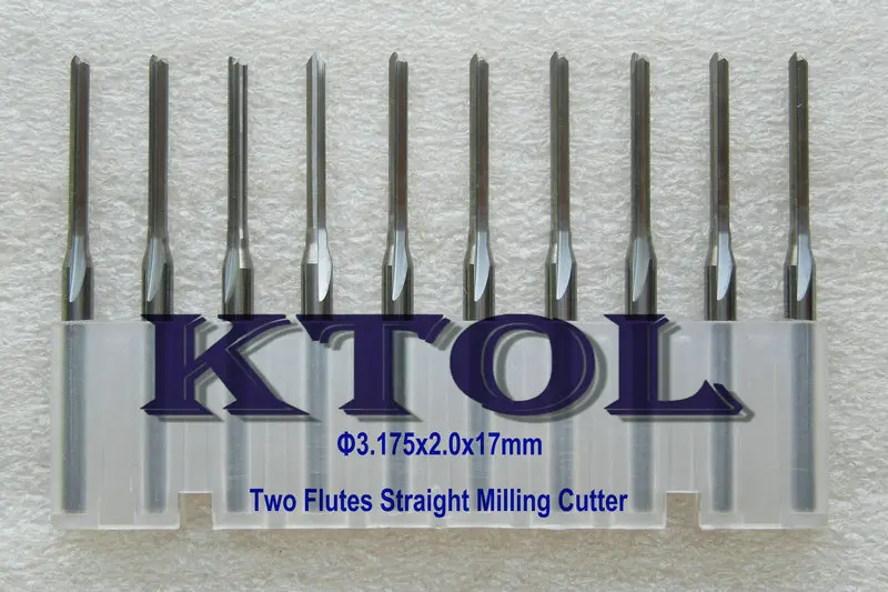 Double Flute Straight Cutter Carbide Milling Bits for Plywood MDF Router CNC Cutting Tool Engraving End Mill