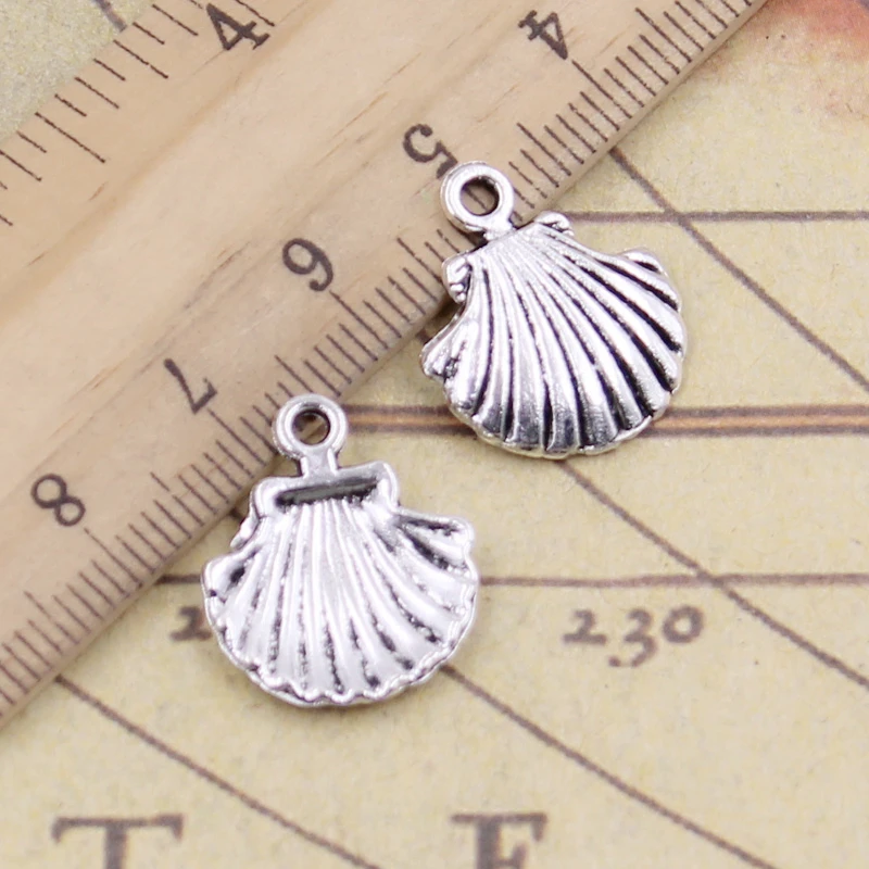 

20pcs Charms Shell 18x15mm Tibetan Bronze Silver Color Pendants Antique Jewelry Making DIY Handmade Craft