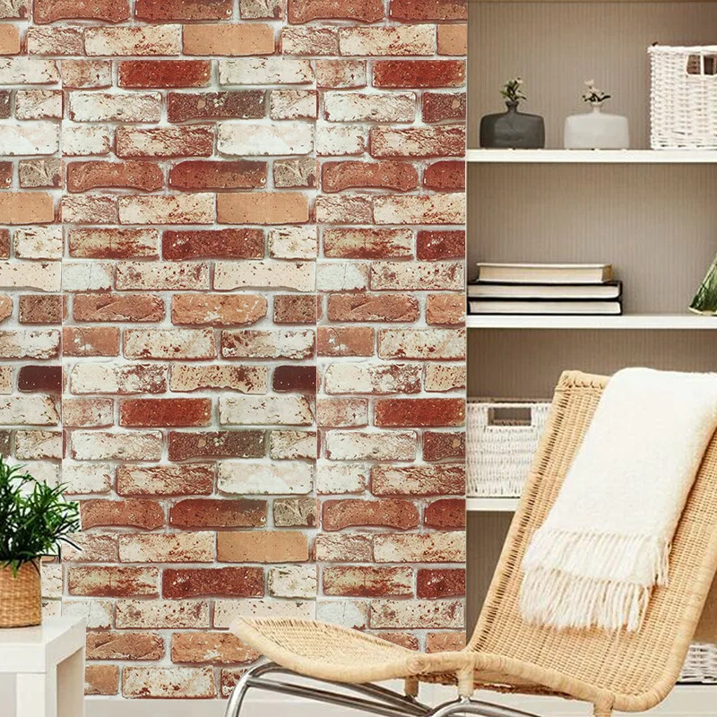 

45*100cm Imitation Brick Wall Stickers Living Room Bedroom Decoration Self-adhesive Wallpaper Waterproof Wall Covering Poster