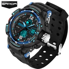 SANDA Sport font b Watch b font font b Men b font 2018 Clock Male LED