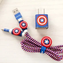 USB Кабель Наушников Протектор с Кабельным Winder Мультфильм USB кабель зарядного устройства шнур протектор Для iphone 5 5S 6 6 s Plus