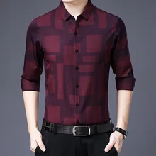 Весенняя рубашка в клетку Для мужчин; рубашка с длинными рукавами Для мужчин среднего возраста и молодых Для мужчин одежда