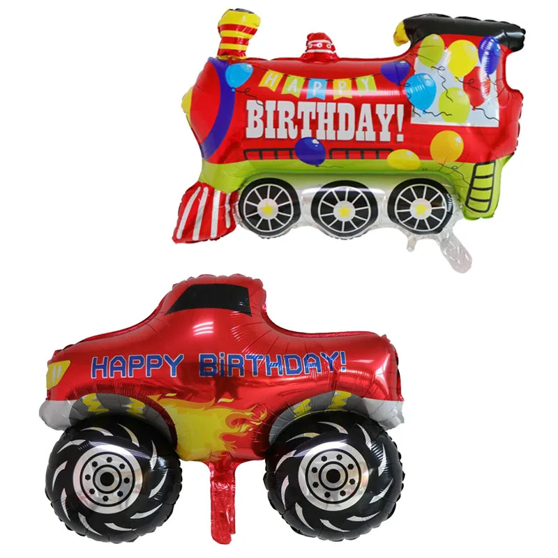 

Happy Birthday Car Foil Balloons Train Globos Cartoon Car Ballon Birthday party decorations kids Inflatable Toys Children's Gift