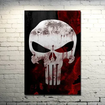 

punisher Skull Art Silk Fabric Poster Print 13x20 24x36inch Classic Movie Superhero Picture for Wall Decor 007