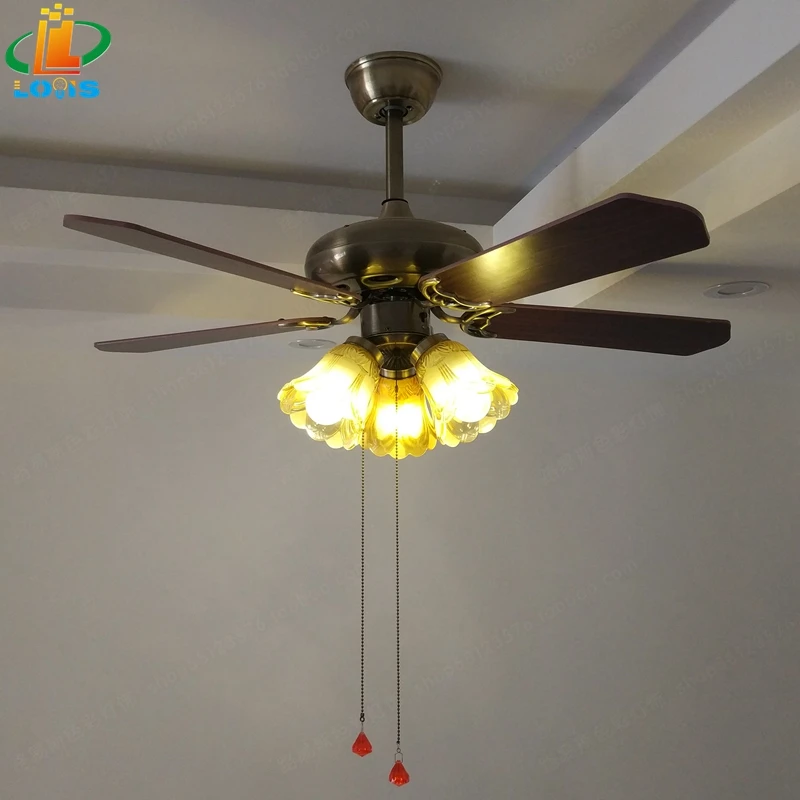 Us 319 76 20 Off Fan Light Ceiling Fan Lights Restaurant Living Room Home European Style Lamp Fan American Retro Wood Leaf Remote Control Chandel In