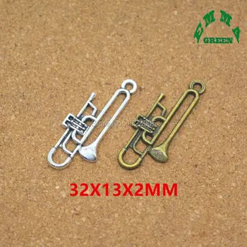 

Charm Pendants for Jewelry making Trombone Charms 10pcs Antique Silver Charm for Bracelets Instrument Charms Metal Charm Pendant