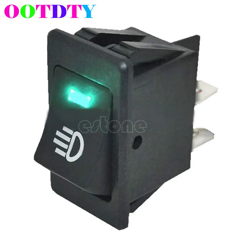 

12V Vehicle Car Boat Fog Light LED Rocker Switch Dash Dashboard Green 4 Pin APR24_0