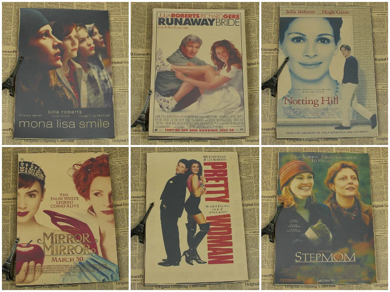 

Julia Roberts Movie Poster Notting Hill/Erin Brockovich/American Sweethearts/wall sticker /Kraft Poster