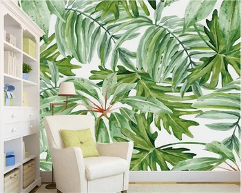

beibehang Customizable large-scale wall paper retro tropical rainforest palm banana leaf living room TV background 3d wallpaper